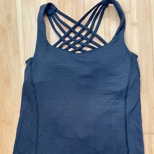 Black lululemon bra tank open back size 4